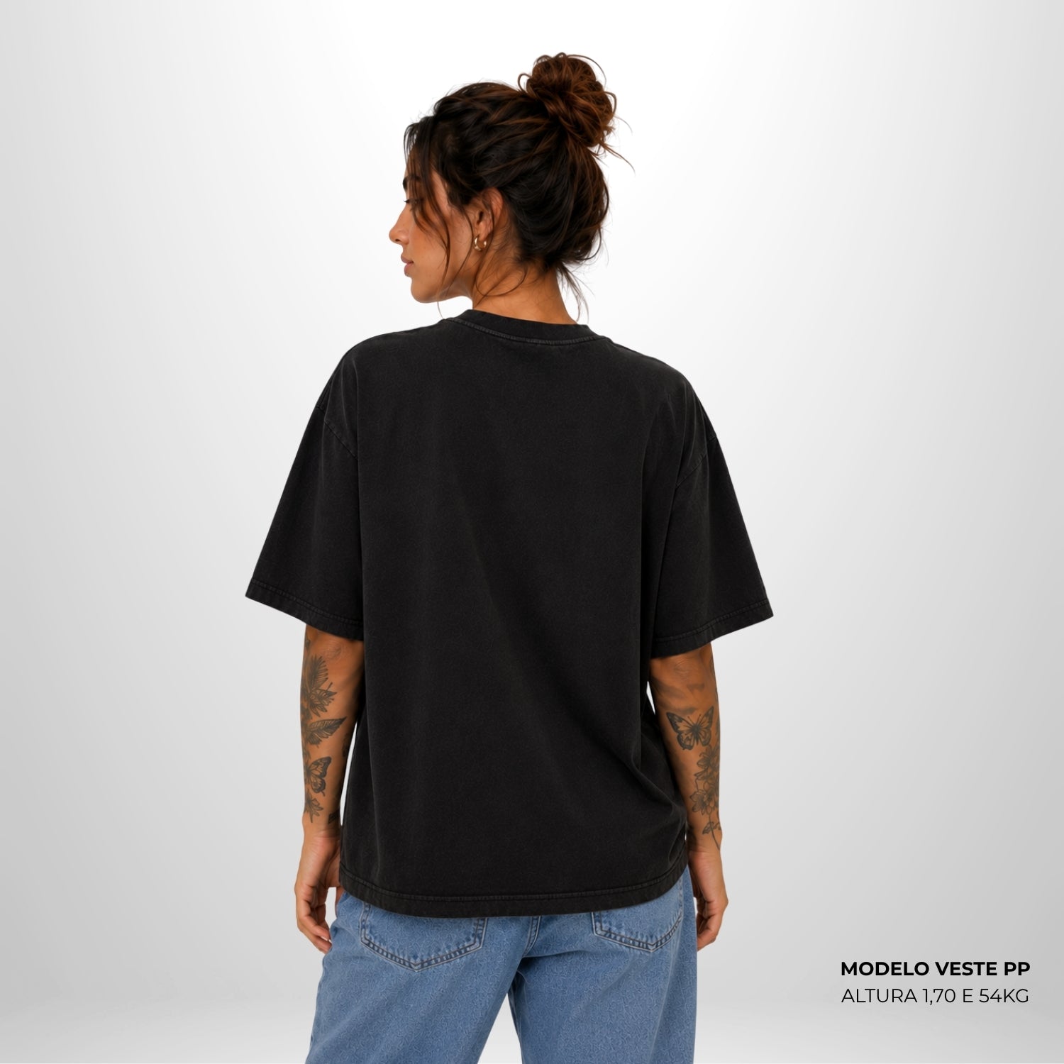 Camiseta Oversized Lisa Preto Zero Encolhimento