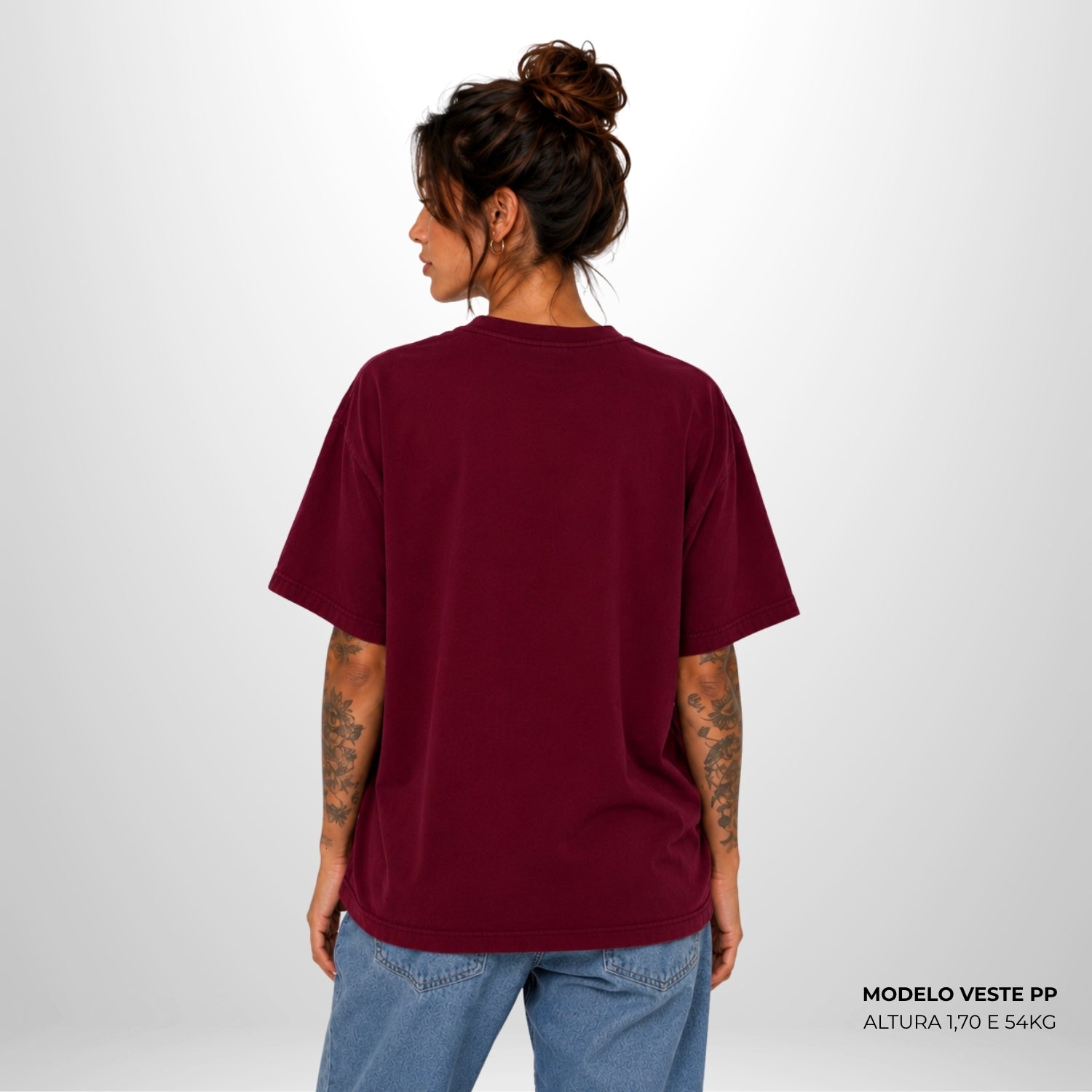 Camiseta Oversized Lisa Bordo Zero Encolhimento