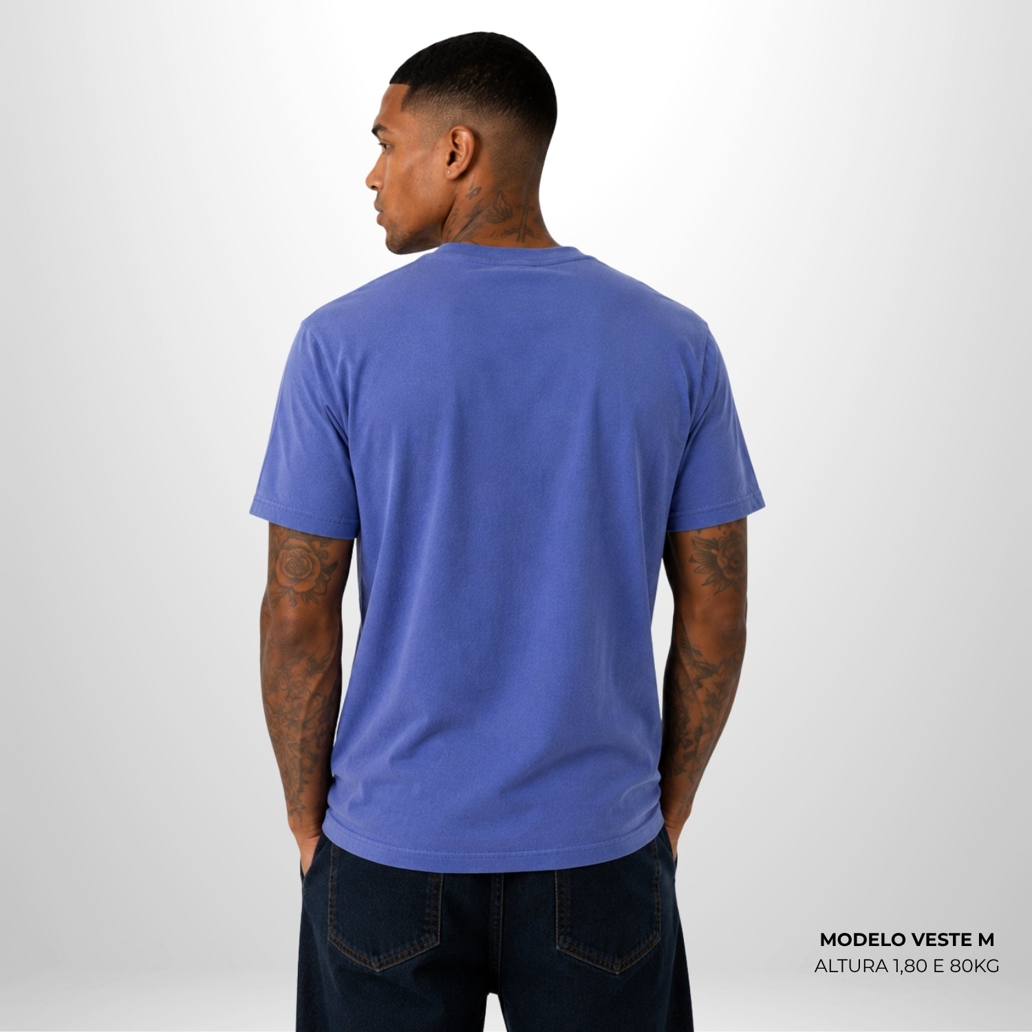 Camiseta Basic WNC Lisa Azul Envelhecido