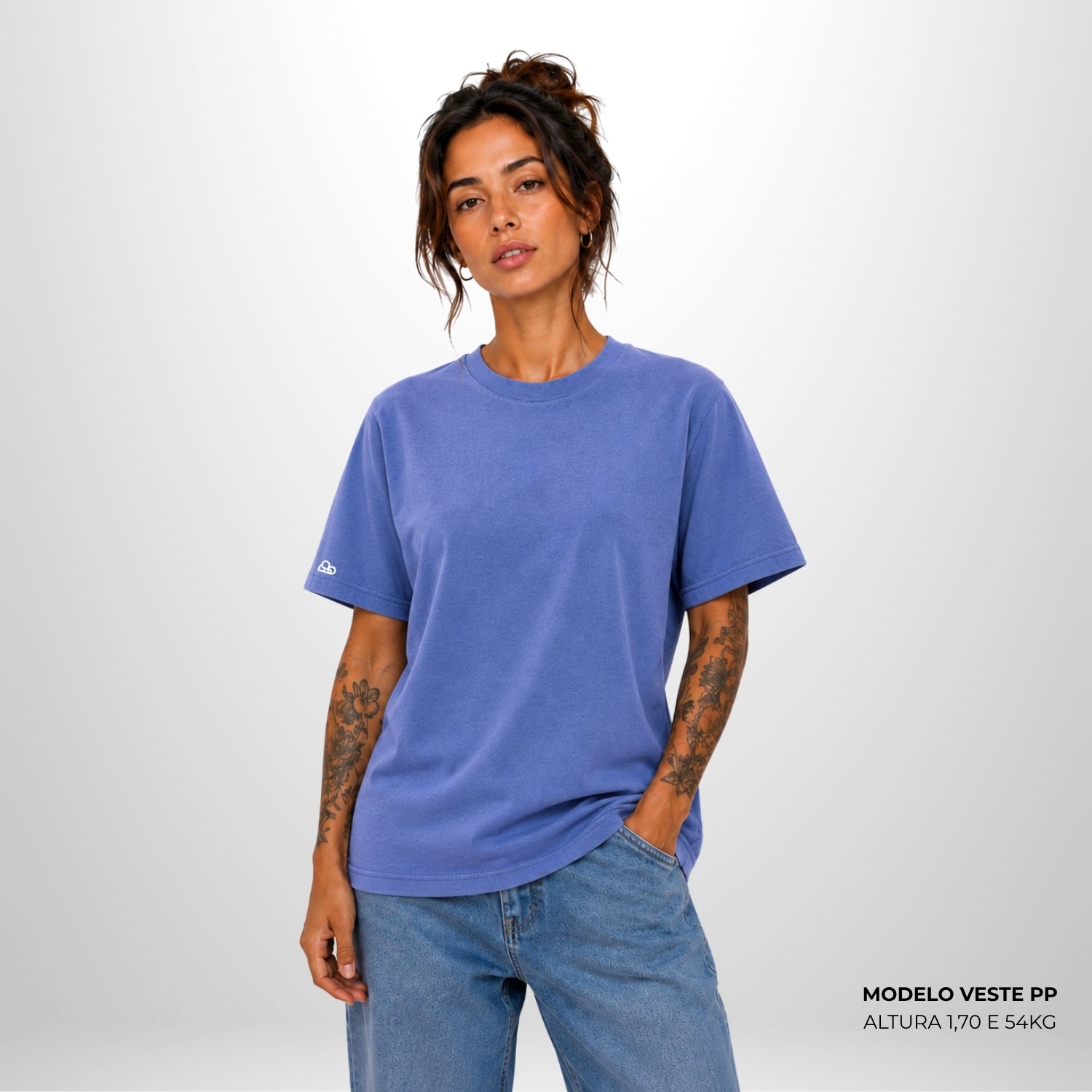 Camiseta Basic WNC Lisa Azul Envelhecido