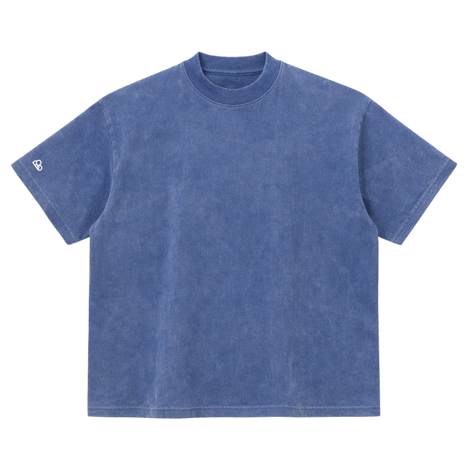 【 NSSan  】 Camiseta Oversized WNC Lisa Azul Envelhecido Zero Encolhimento