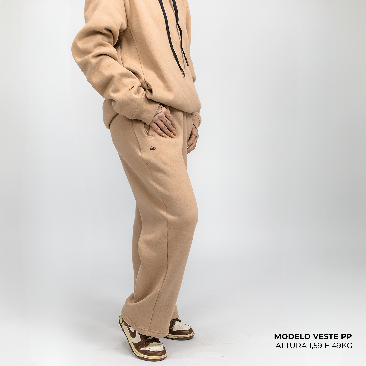 Calça Moletom Comfort Oversized Bege