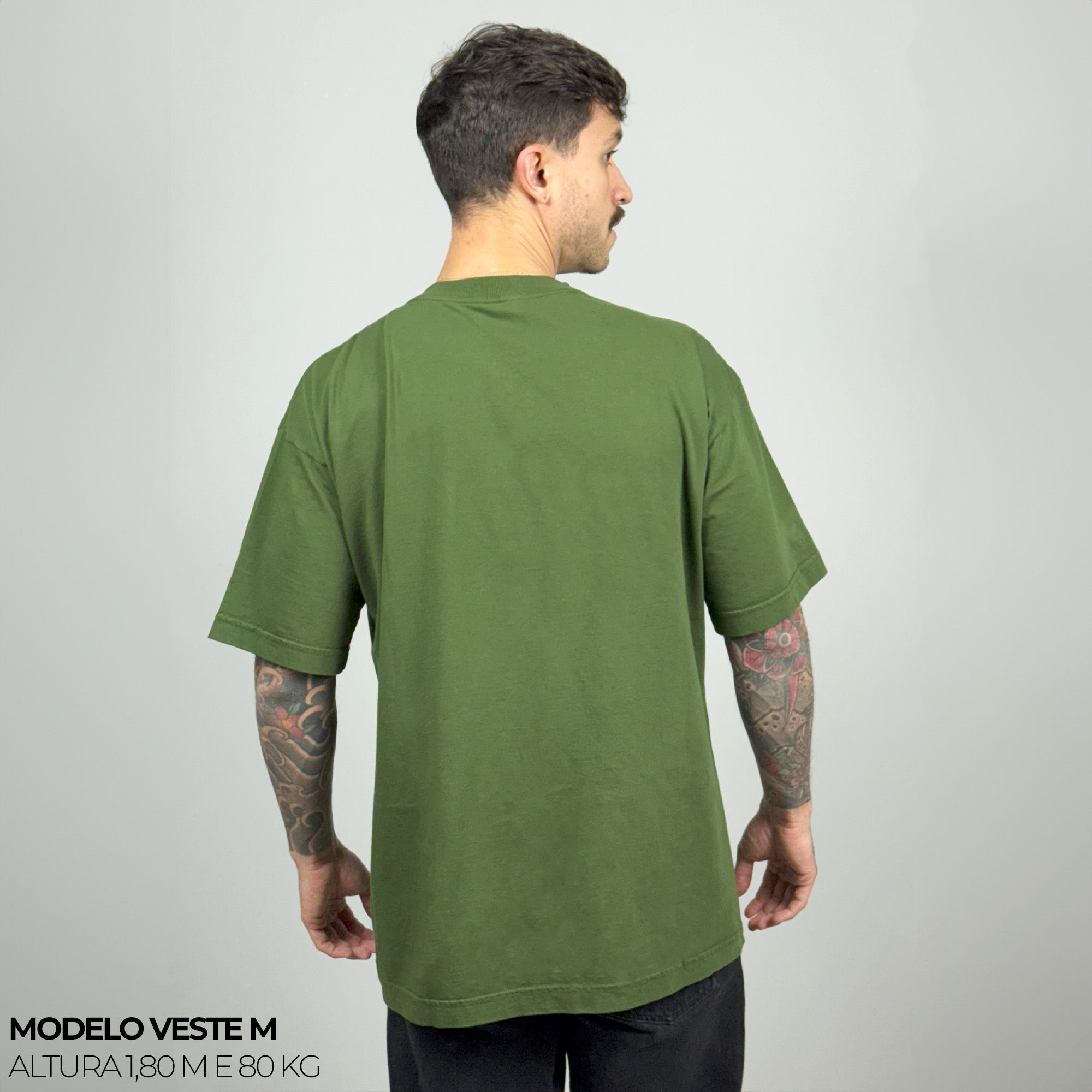 Camiseta Oversized Lisa Verde Zero Encolhimento