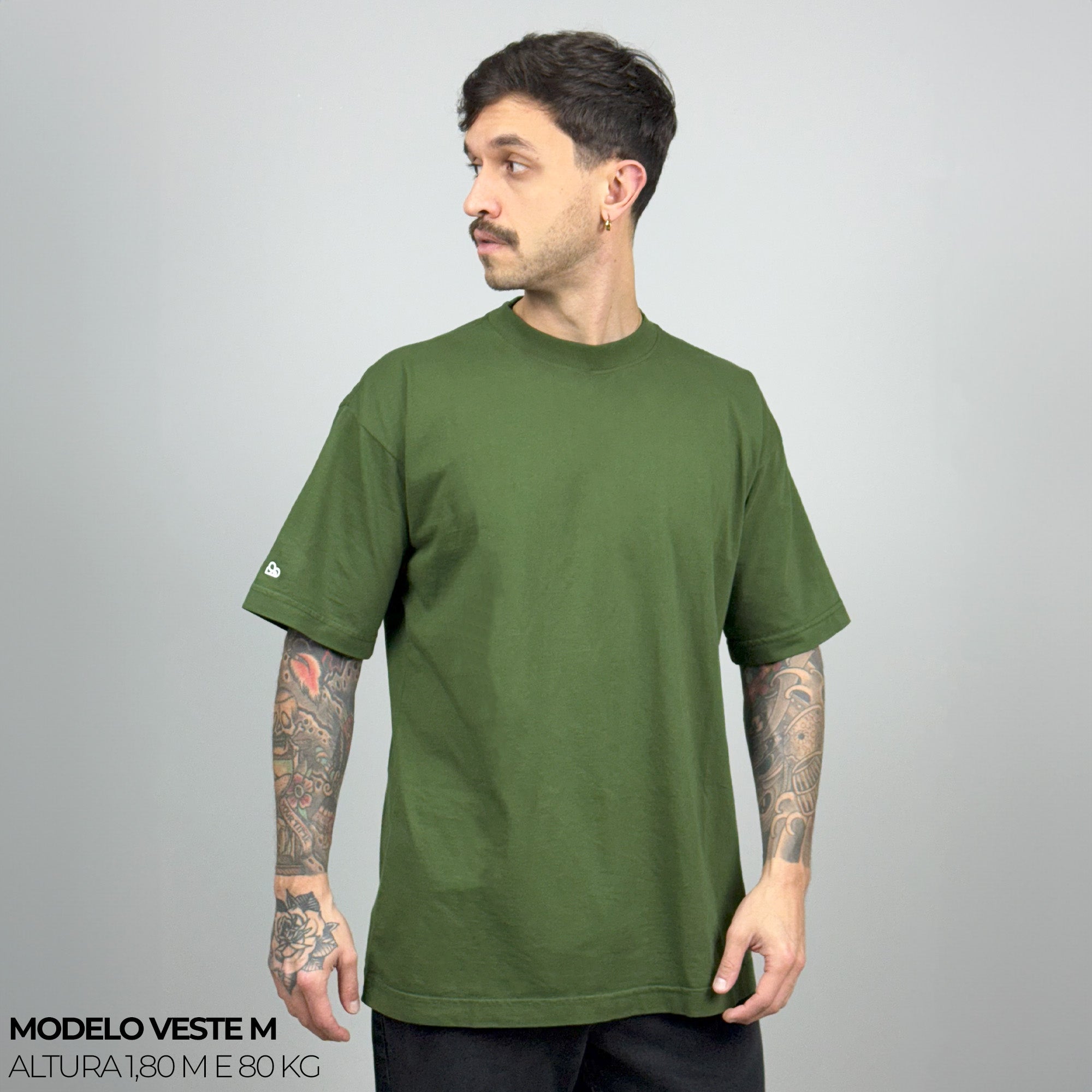 Camiseta Oversized Lisa Verde Zero Encolhimento