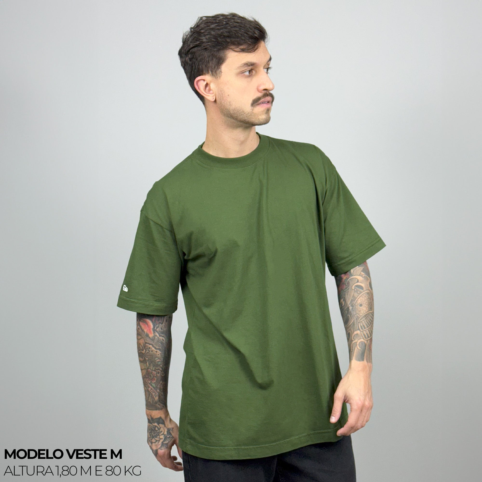 Camiseta Oversized Lisa Verde Zero Encolhimento