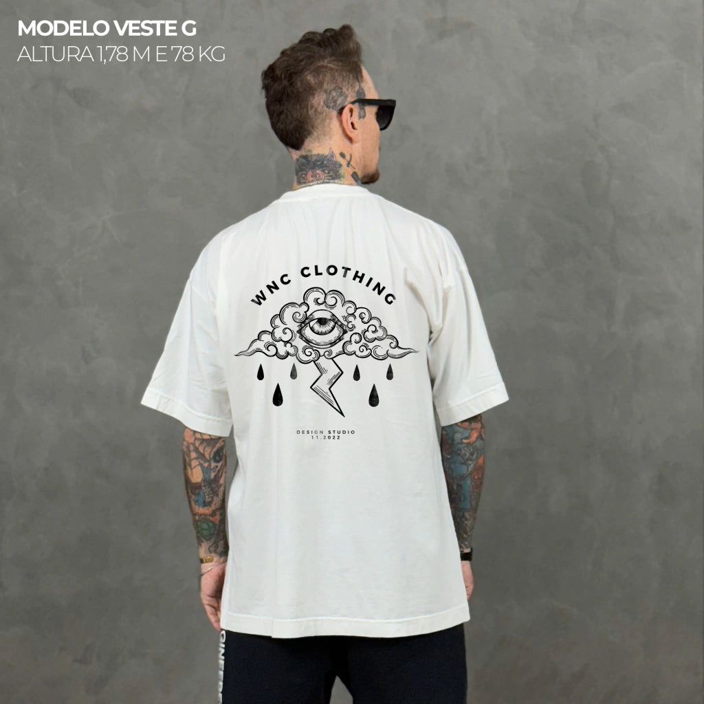 Camiseta Oversized Sad Cloud Off White