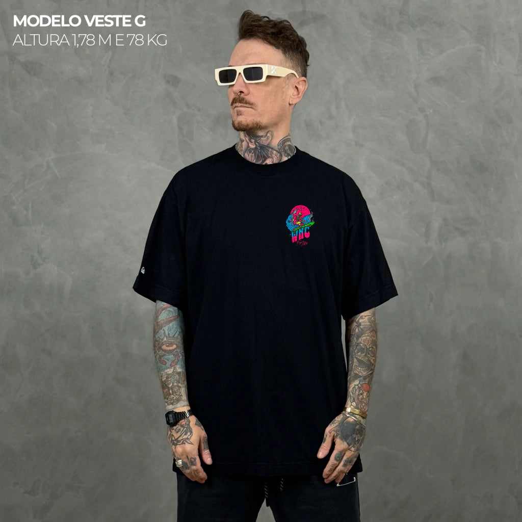 Camiseta Oversized WNC For Life Preta
