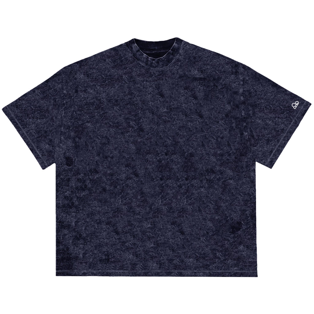 Camiseta Oversized Lisa Azul Estonado Zero Encolhimento