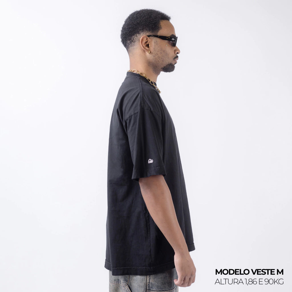 Kit com 6 Camisetas Oversized WNC Preta