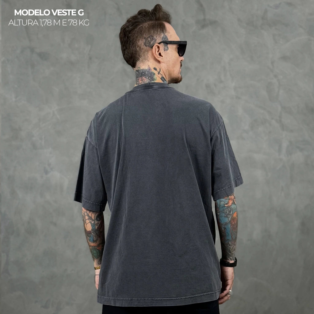 Camiseta Oversized WNC Mushroom Cinza