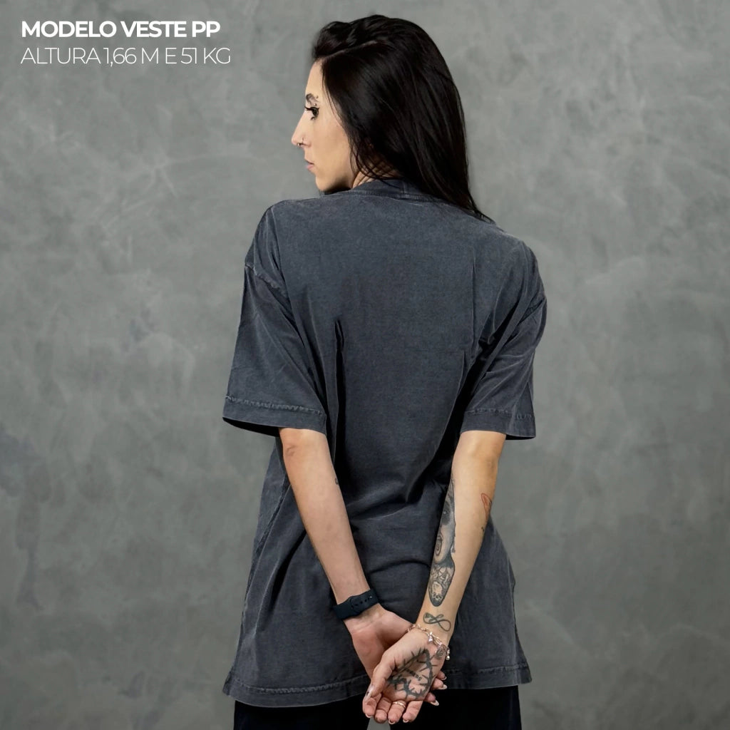 Camiseta Oversized WNC Mushroom Cinza