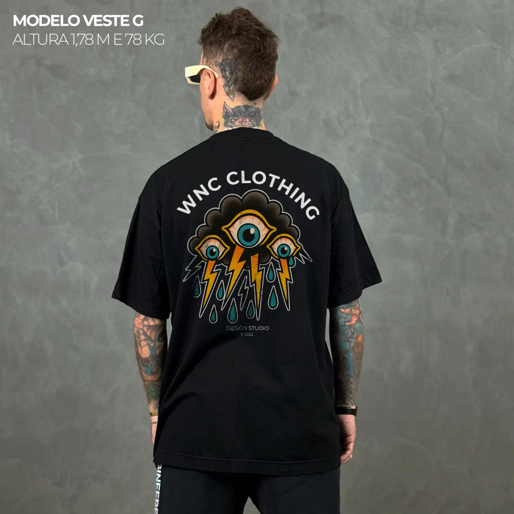 Camiseta Oversized Crying Cloud Preta