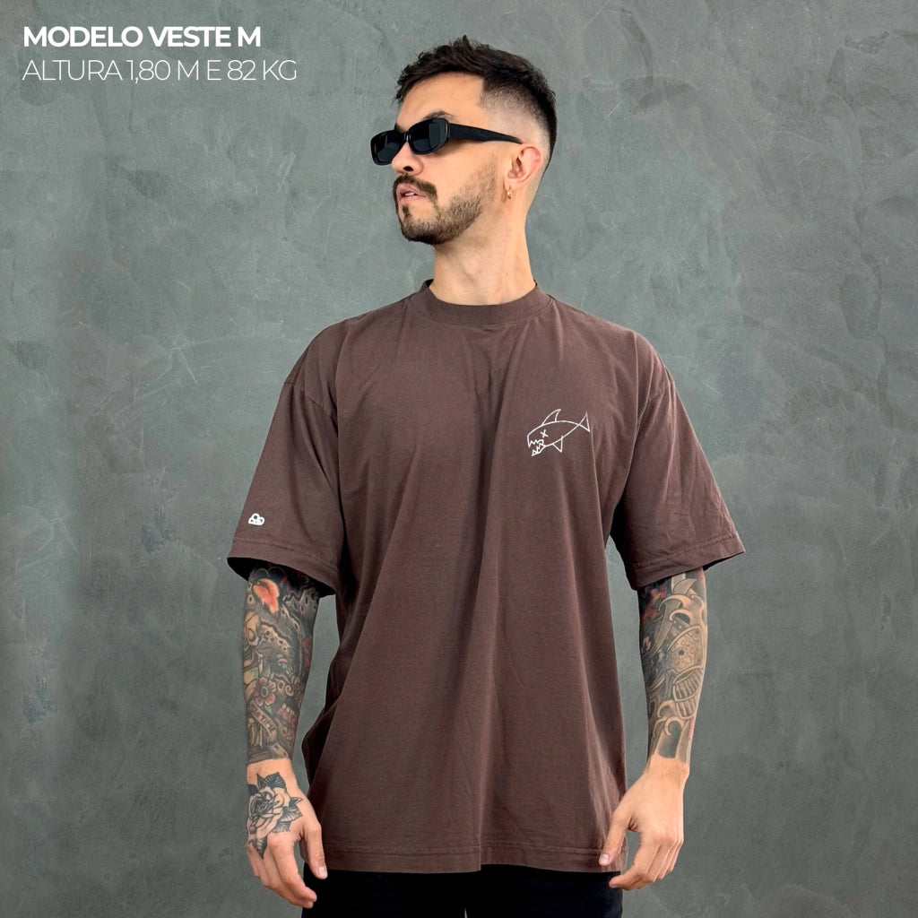 Camiseta Oversized Flipper Marrom