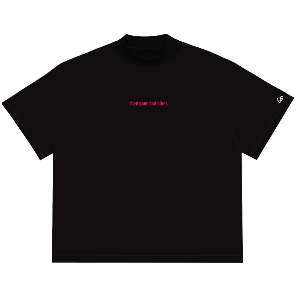 Camiseta Oversized Fuck Your Bad Vibes Preta