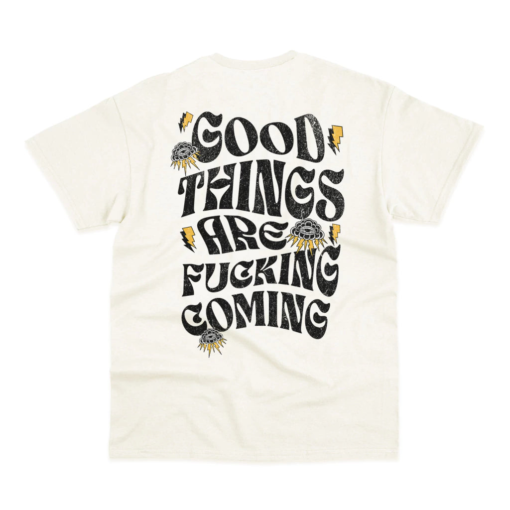 Camiseta Basic WNC Good Things Are Fucking Coming Off White