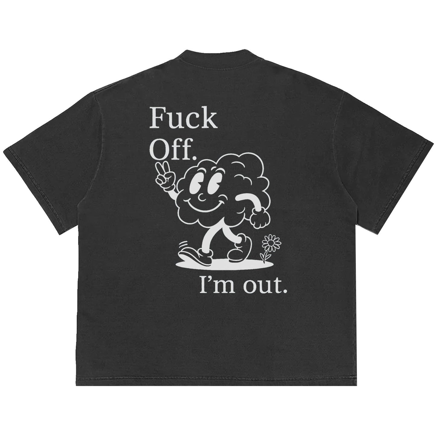 Camiseta Oversized I'm Out Cinza