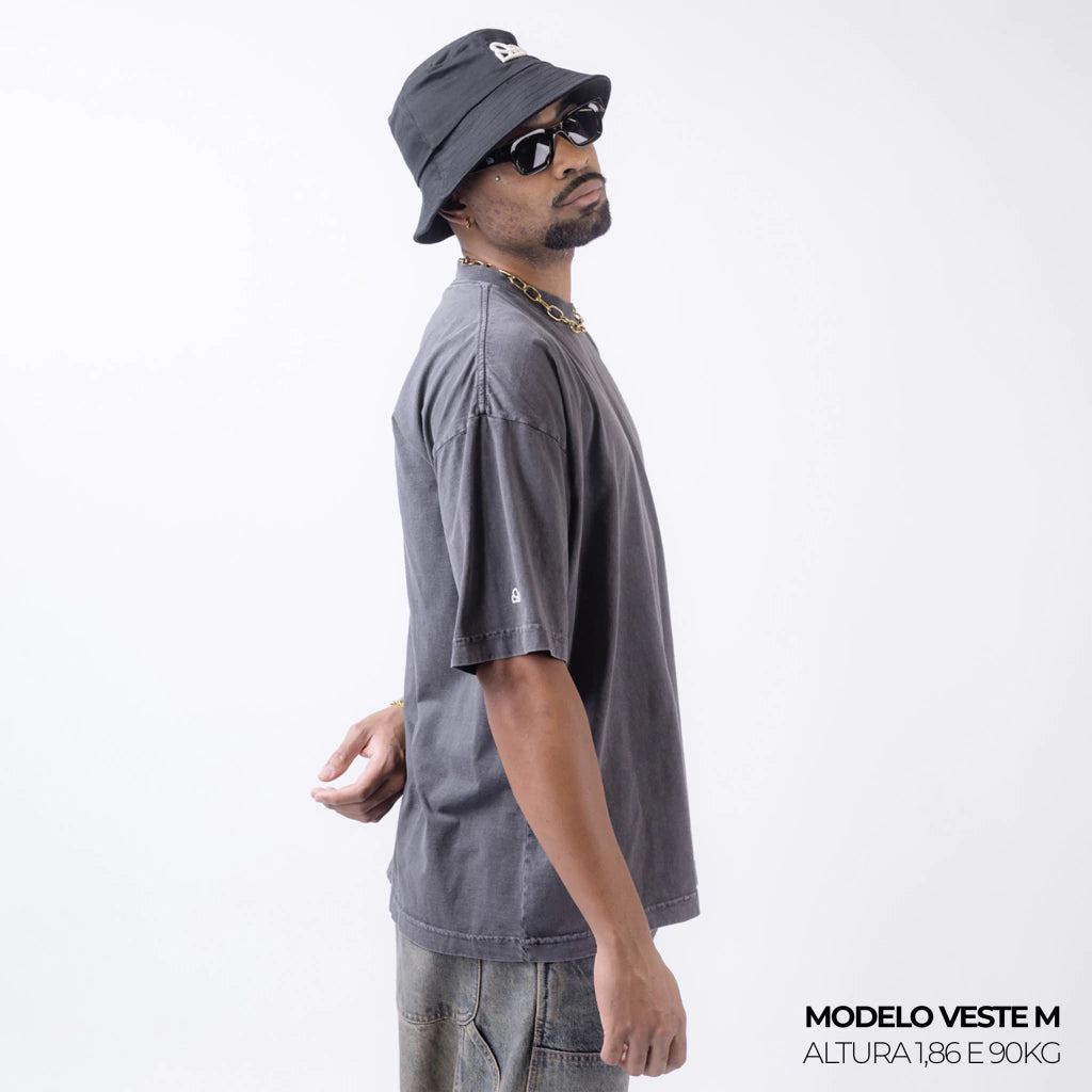 Camiseta Oversized Lisa Cinza Zero Encolhimento