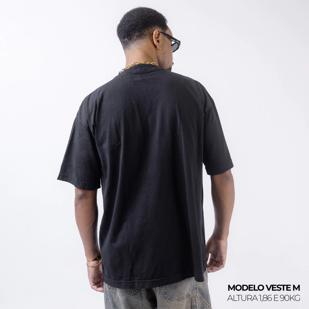 Camiseta Oversized Lisa Preto Zero Encolhimento