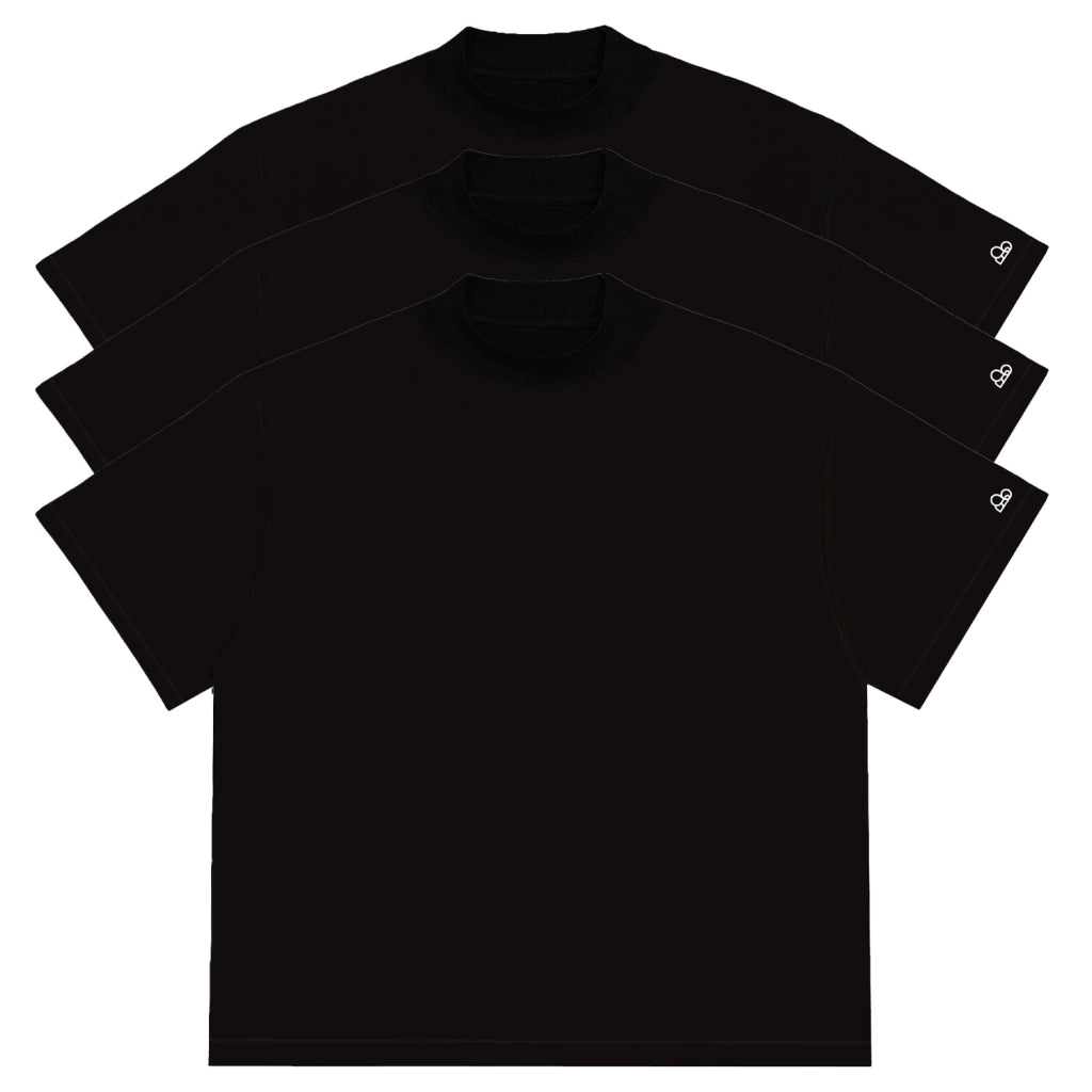 Kit com 3 Camisetas Oversized WNC Preta