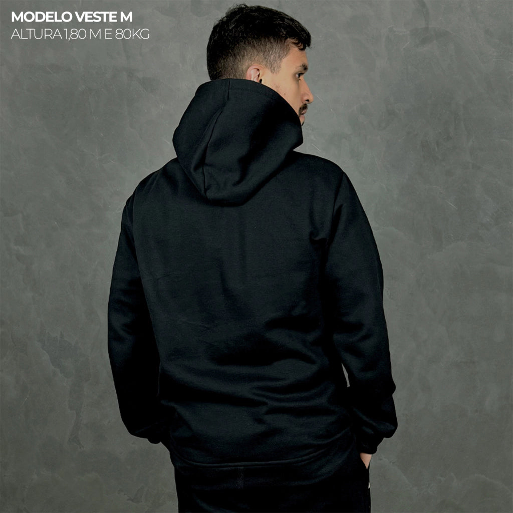 Moletom Comfort Canguru com Capuz Preto