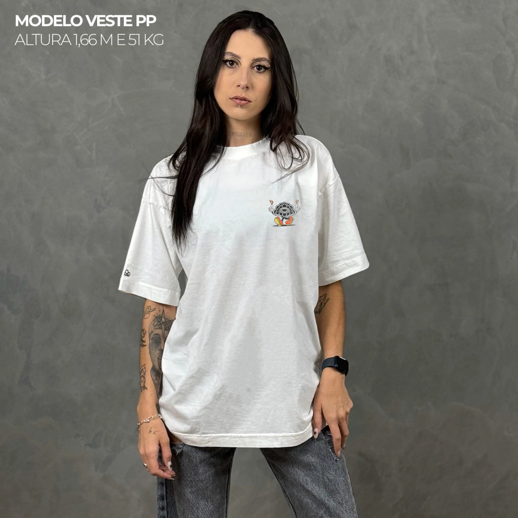 Camiseta Oversized Burning Cloud Off White