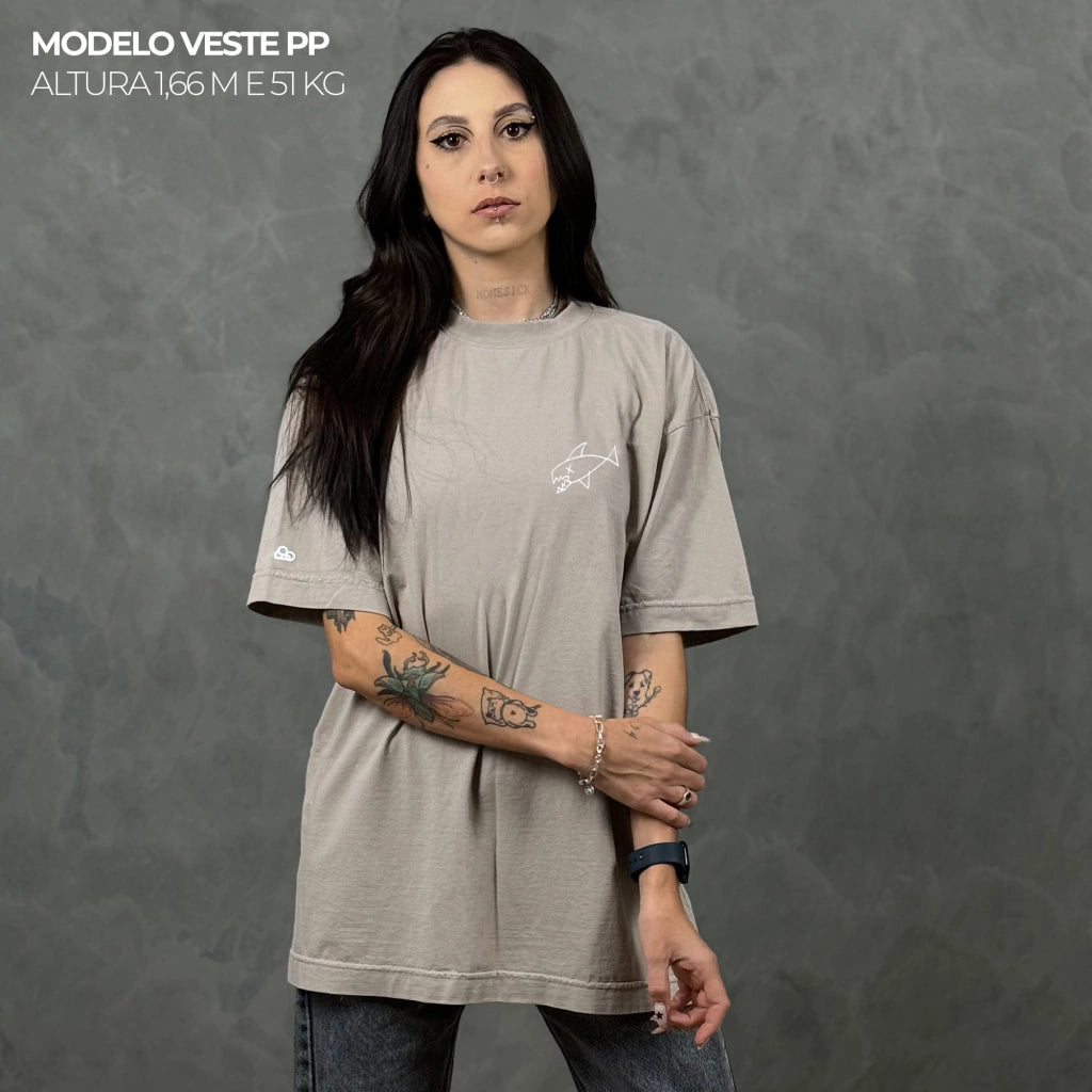 Camiseta Oversized Flipper Bege