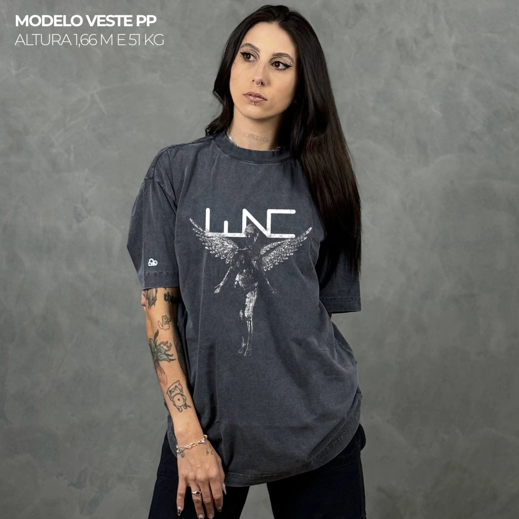 Camiseta Oversized Nirvana Cinza
