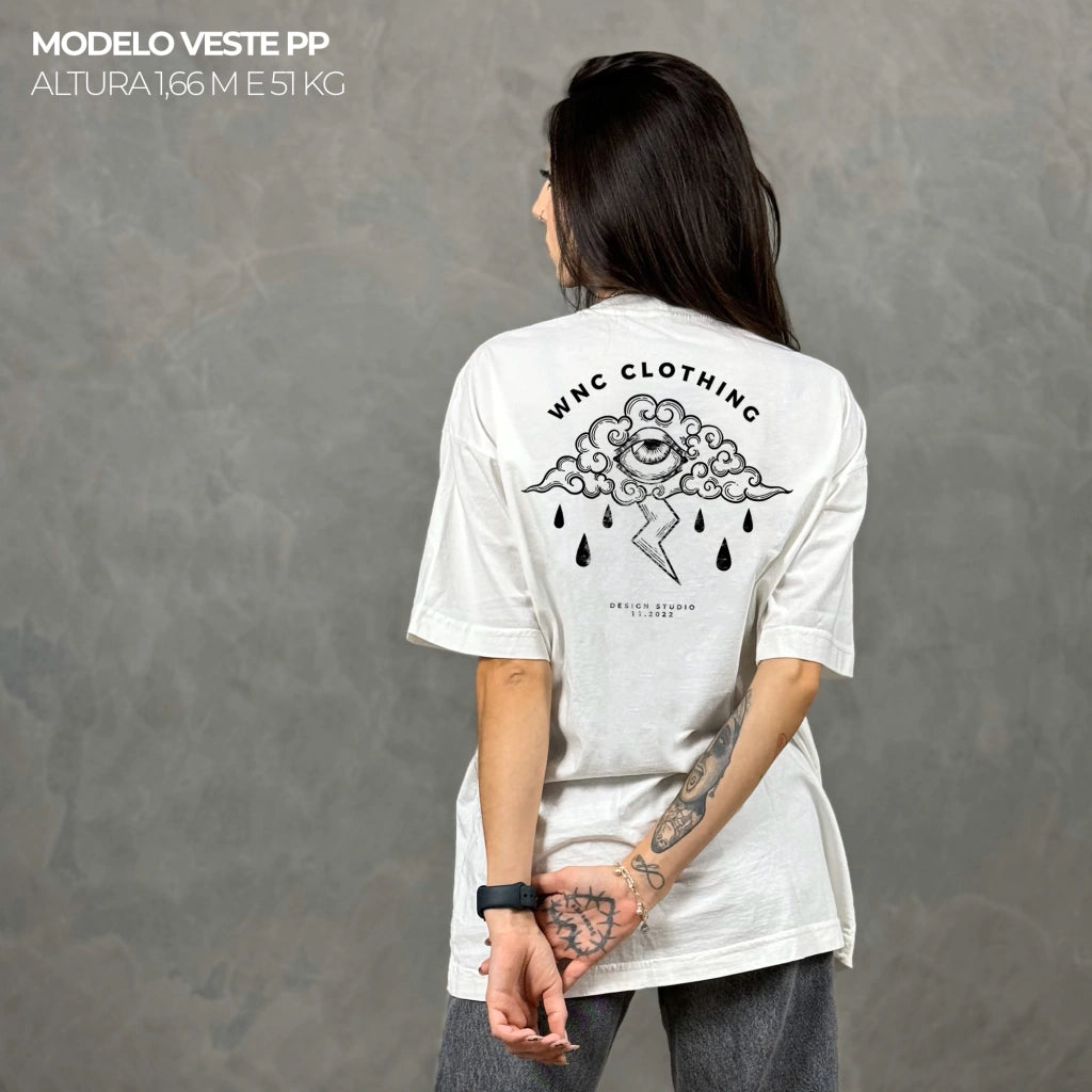 Camiseta Oversized Sad Cloud Off White