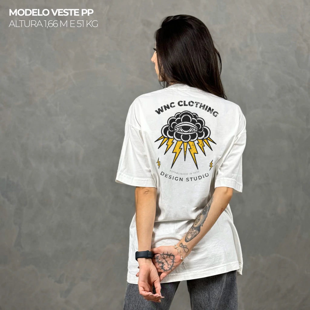 Camiseta Oversized Thunder Cloud Off White