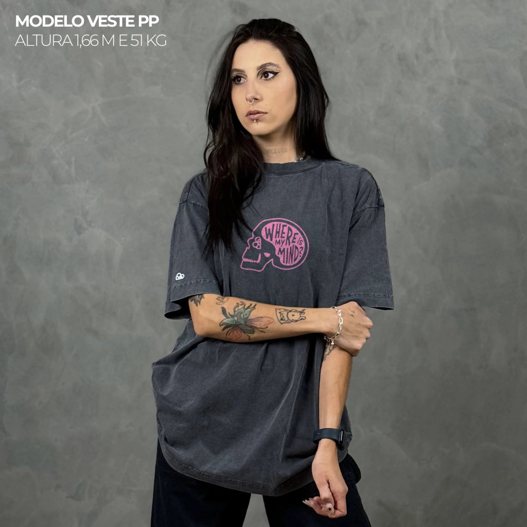 Camiseta Oversized Where is my Mind Cinza