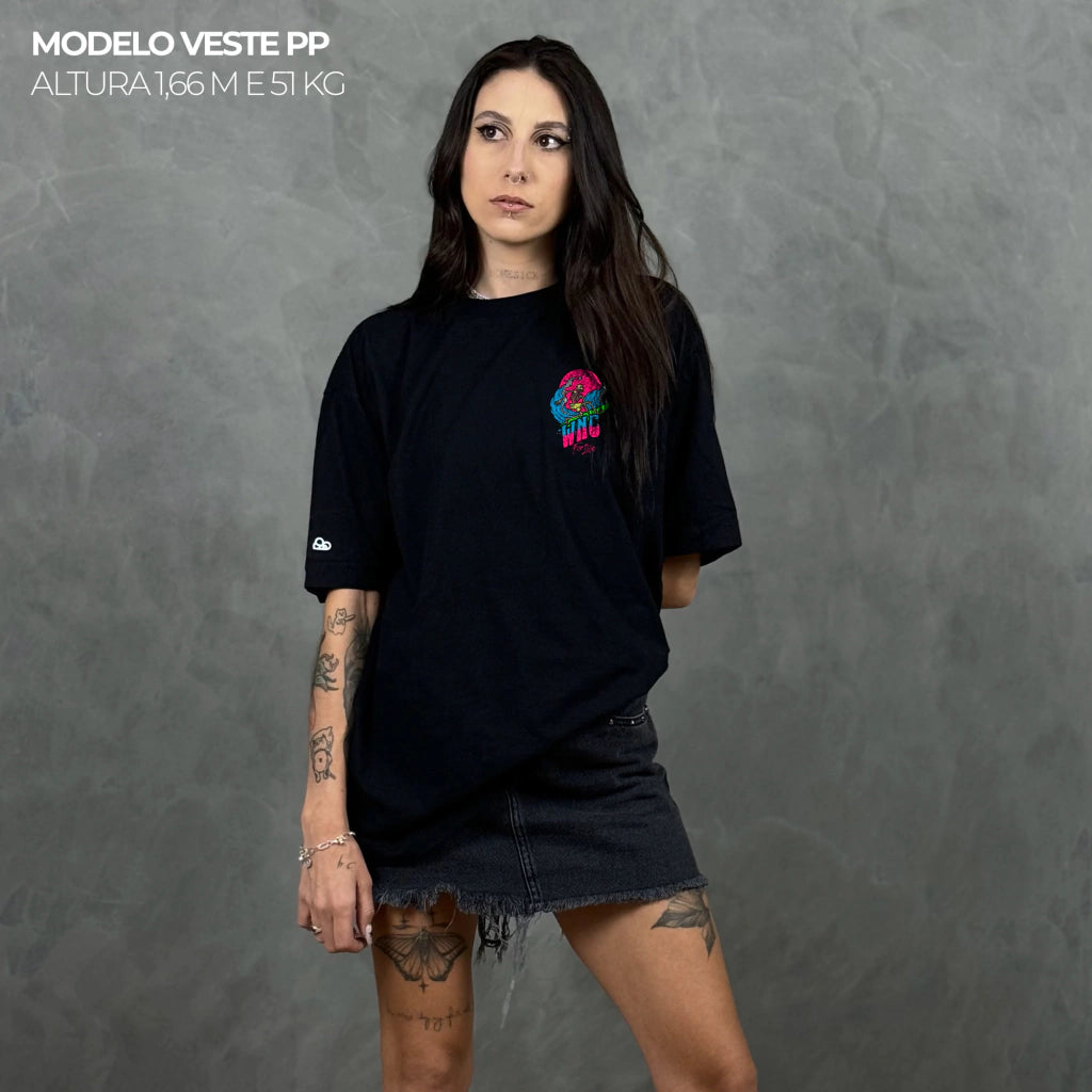 Camiseta Oversized WNC For Life Preta