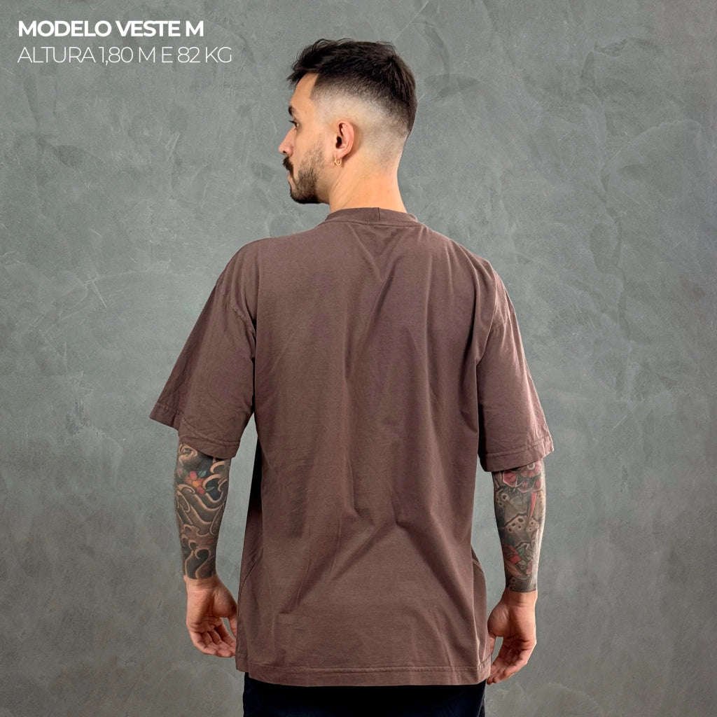 Camiseta Oversized Psychedelic Marrom