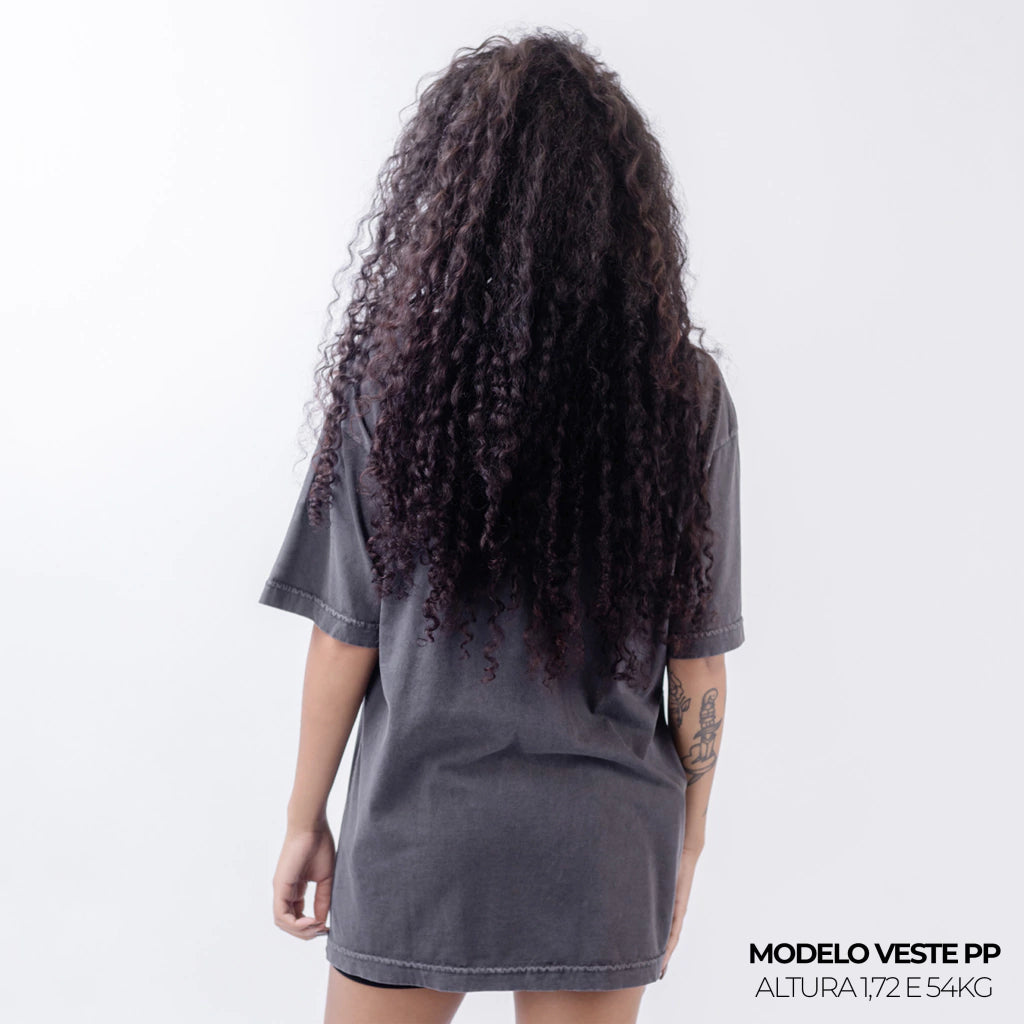 Camiseta Oversized Lisa Cinza Zero Encolhimento