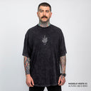 Camiseta Oversized Rose Knife Preto Estonado