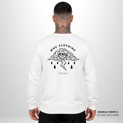 Moletom Oversized Sad Cloud Off White