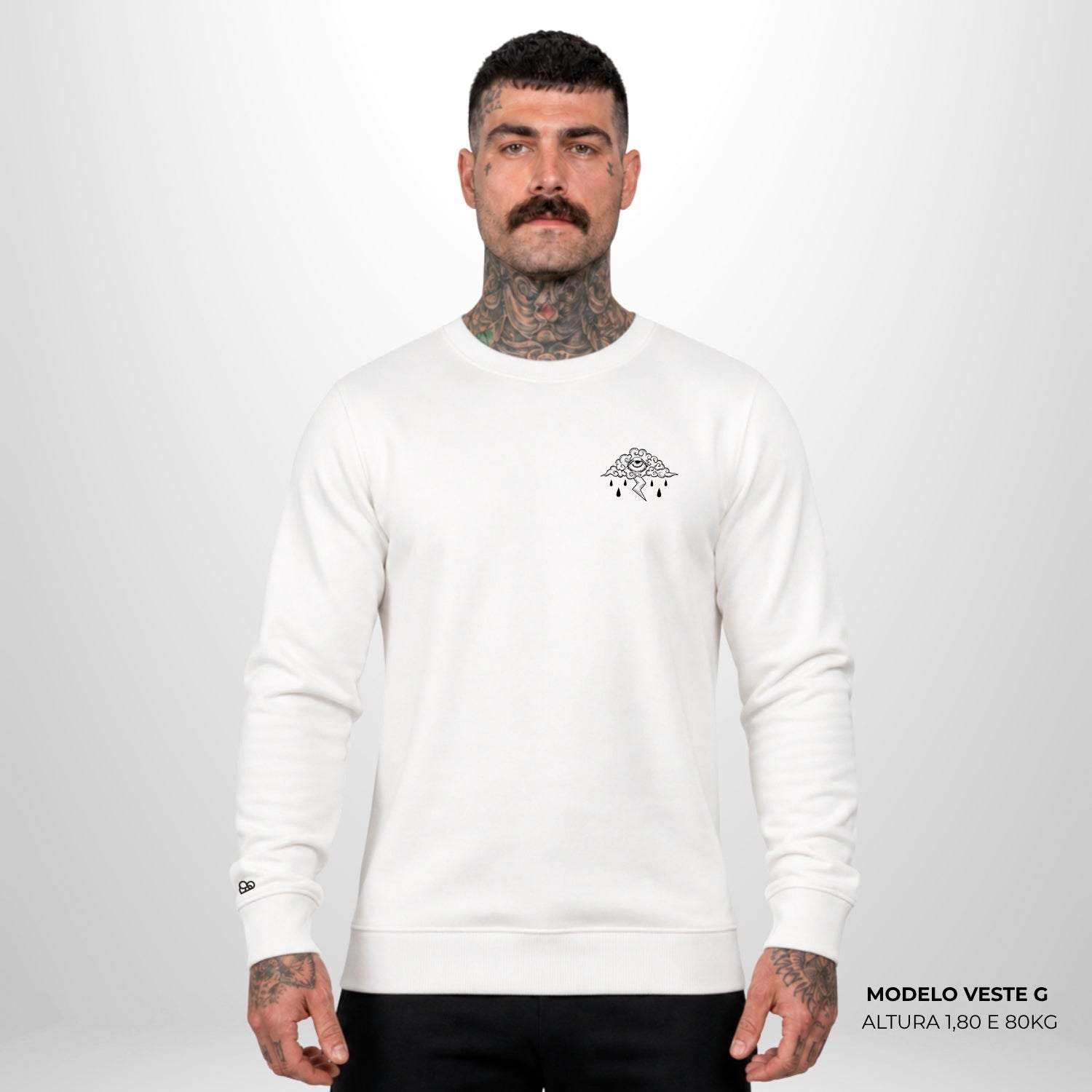 Moletom Oversized Sad Cloud Off White