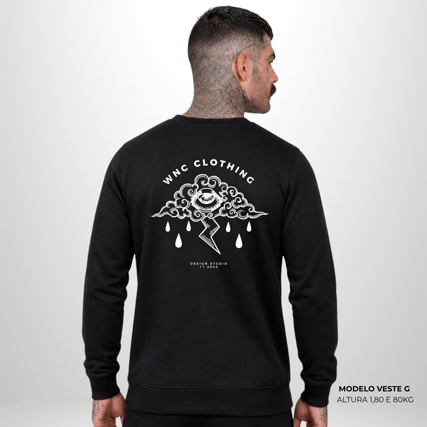 Moletom Oversized Sad Cloud Preto