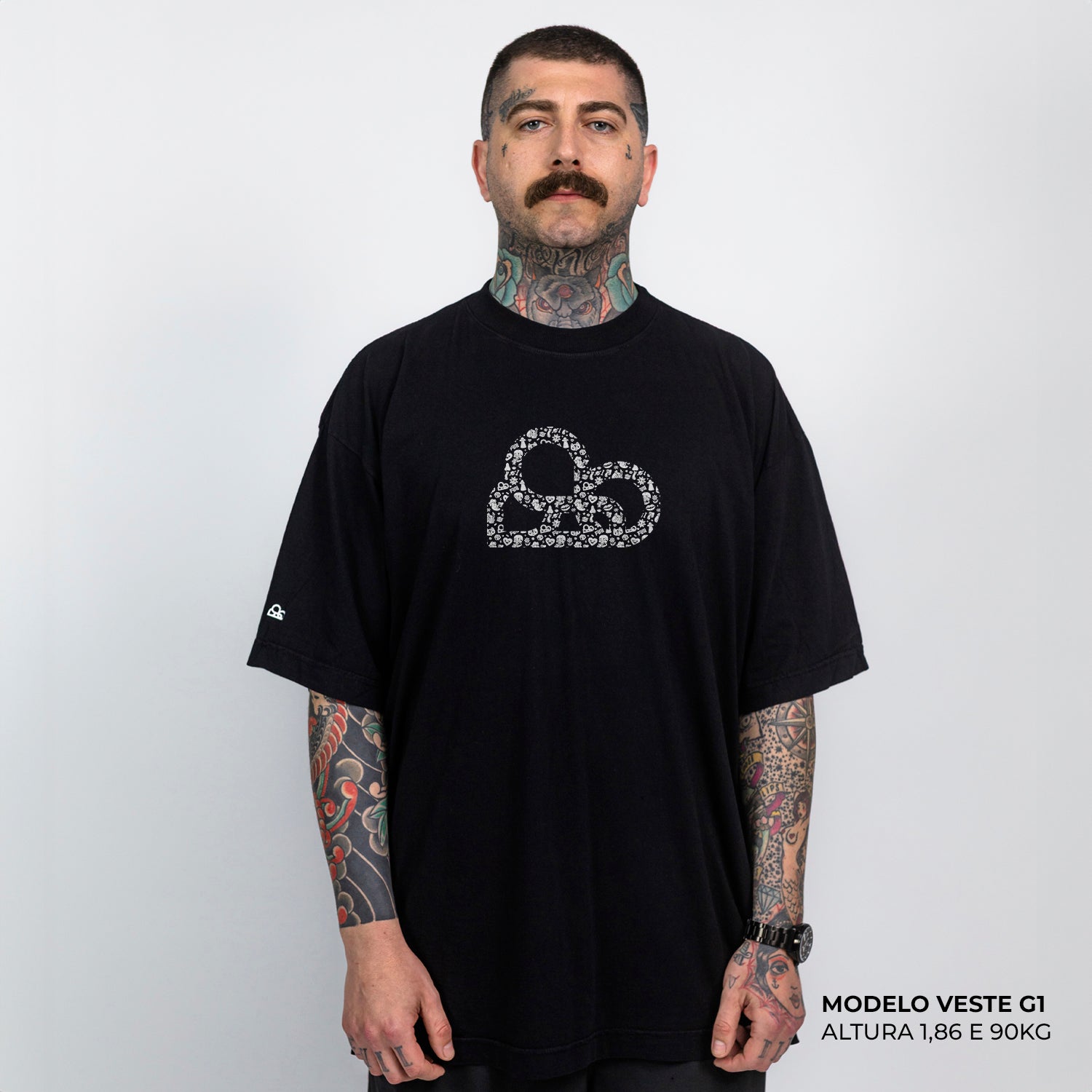 Camiseta Oversized Psychedelic Simbol Preto