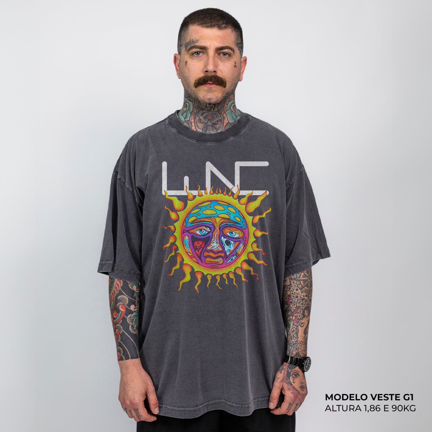 Camiseta Oversized Sublime Cinza