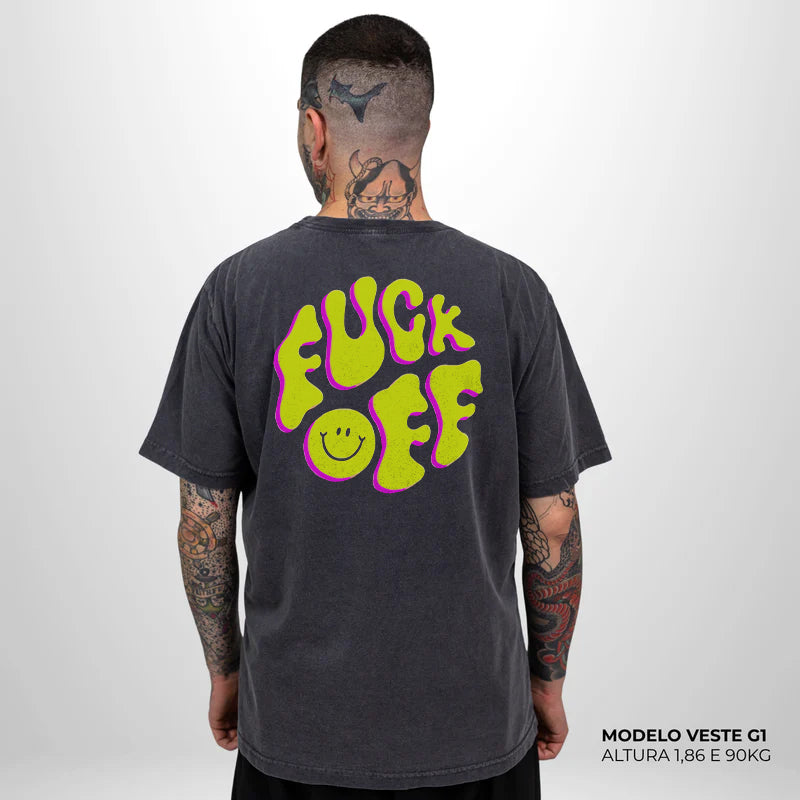 Camiseta Basic WNC Fuck Off Cinza