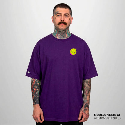 Camiseta Oversized Fuck Off Roxo