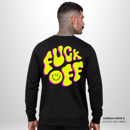 Moletom Oversized Fuck Off Preto