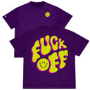 Camiseta Oversized Fuck Off Roxo