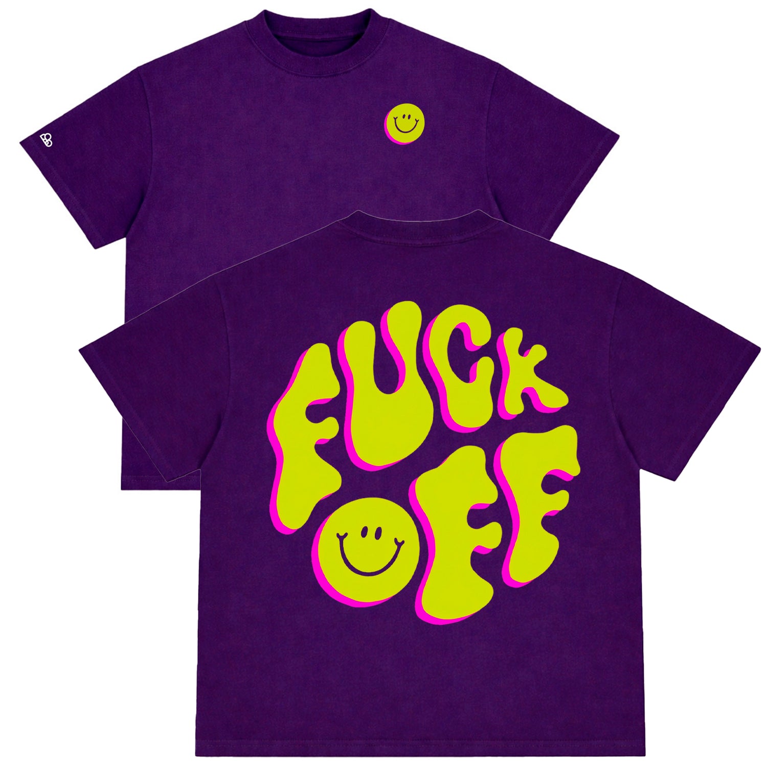 Camiseta Oversized Fuck Off Roxo