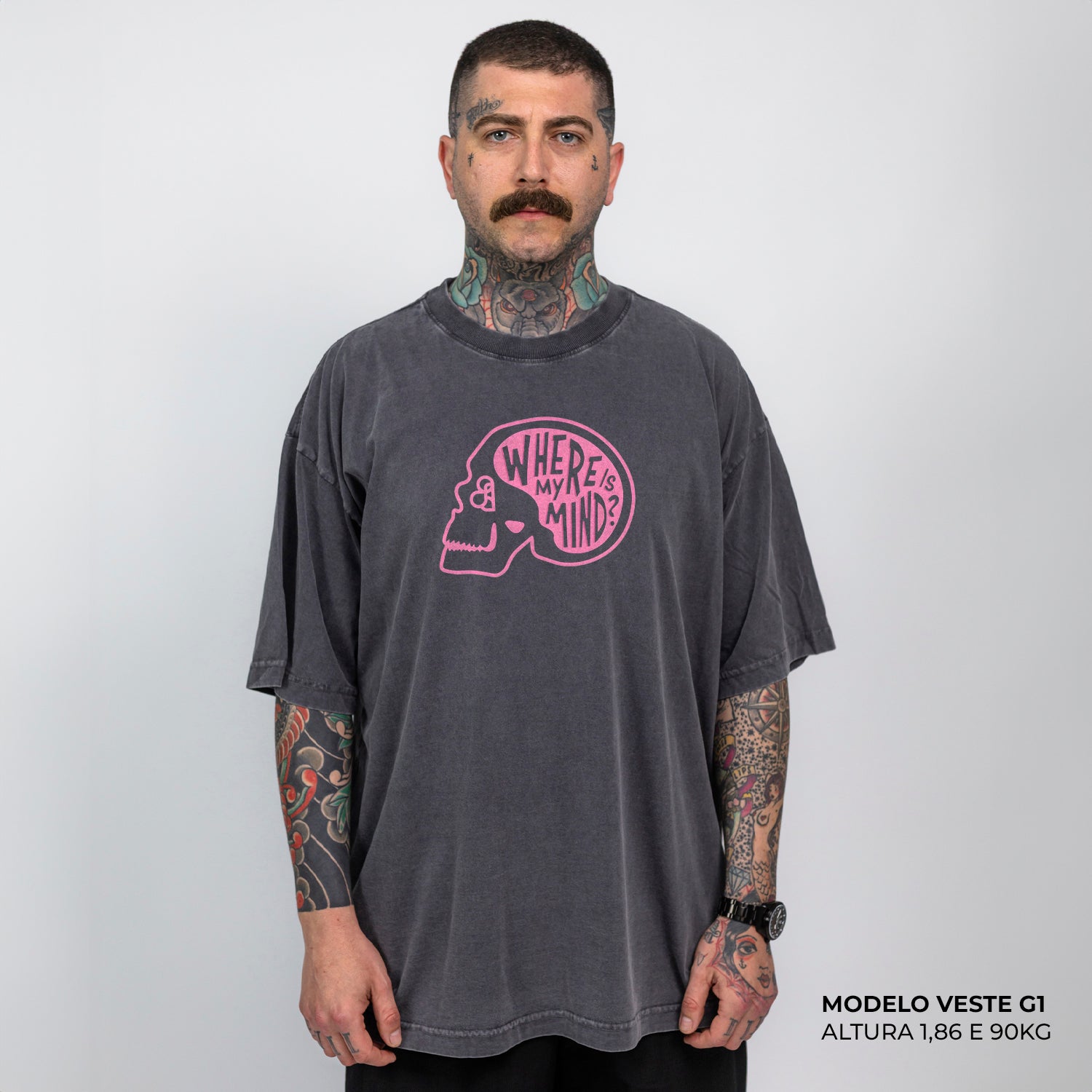 Camiseta Oversized Where is my Mind Cinza
