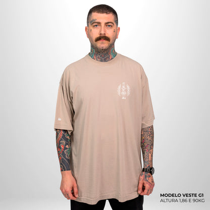 Camiseta Oversized Find What You Love Bege