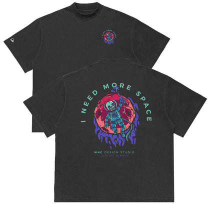 Camiseta Oversized Skull Space Cinza