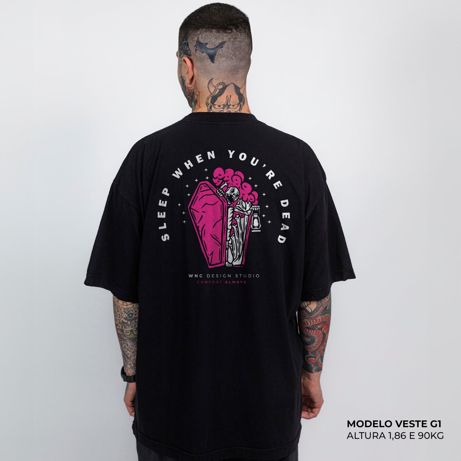 Camiseta Oversized Sleep When Preto