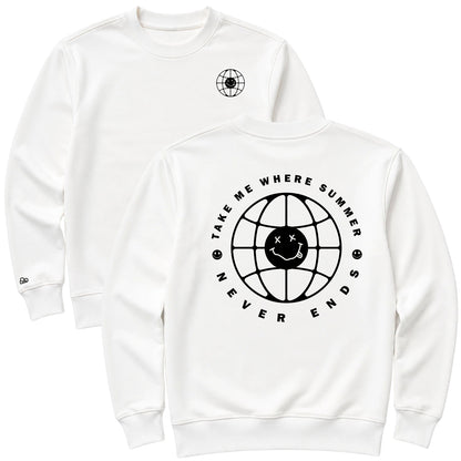 Moletom Oversized Take Me Where Summer Never  Ends Off White