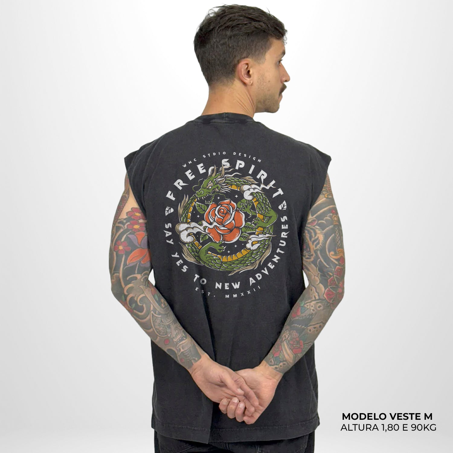 Regata Oversized WNC Free Spirit Preto Vintage